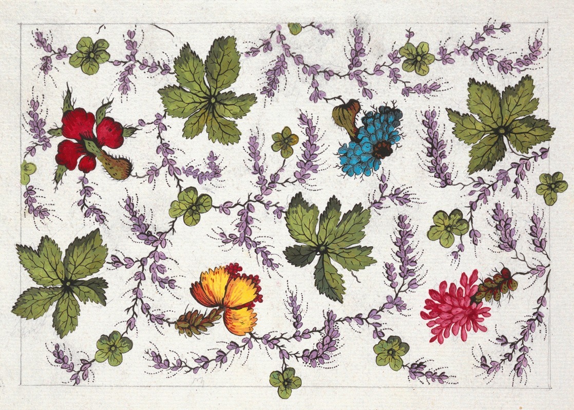 Anonymous - Floral design for printed textile Pl X