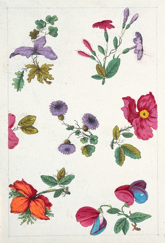 Anonymous - Floral design for printed textile Pl XII
