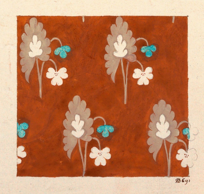 Anonymous - Floral design for printed textile Pl XLII