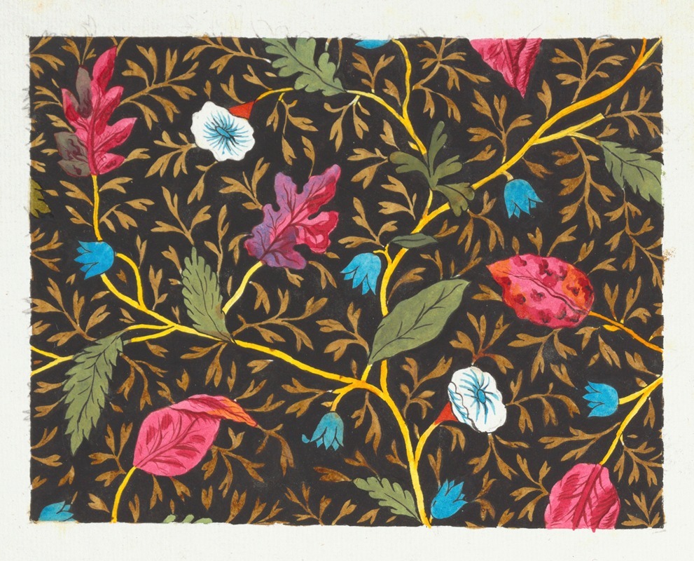 Anonymous - Floral design for printed textile Pl XXIV