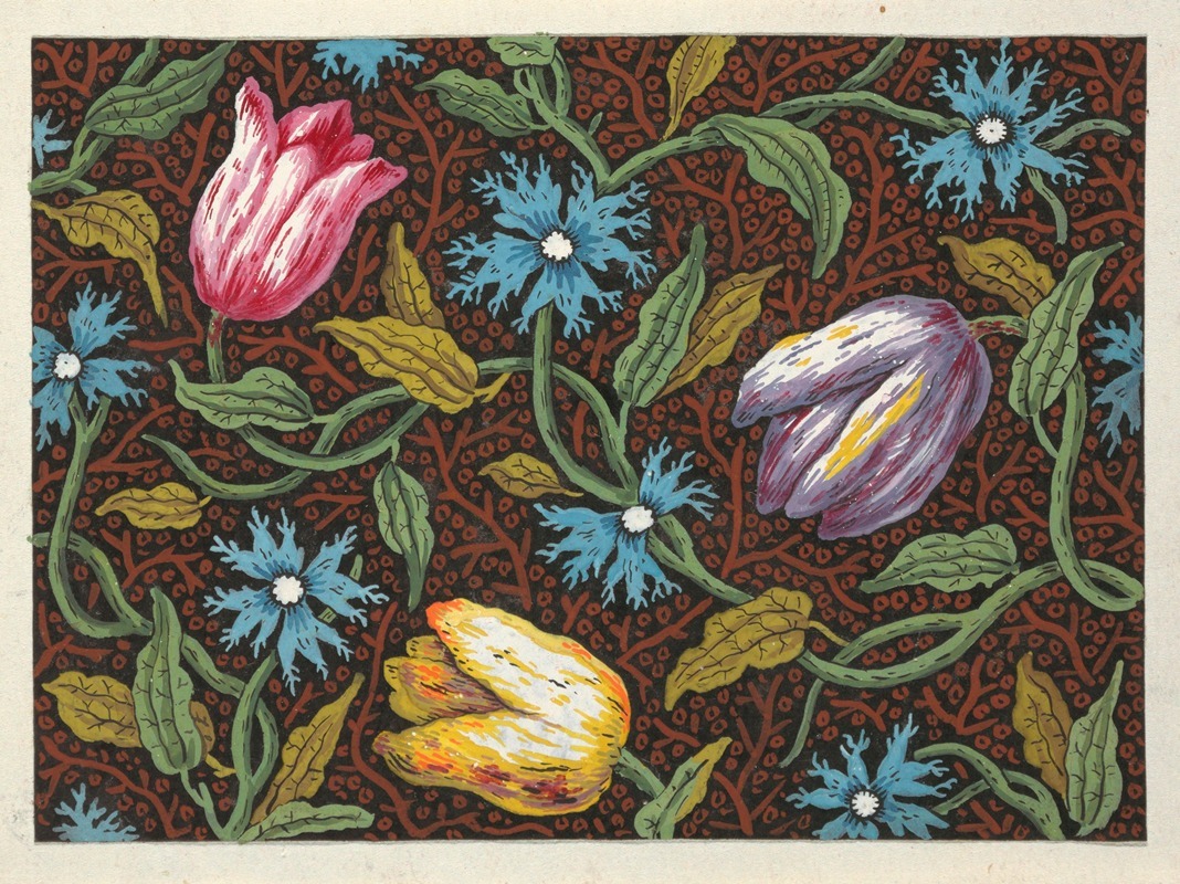 Anonymous - Floral design for printed textile Pl XXX