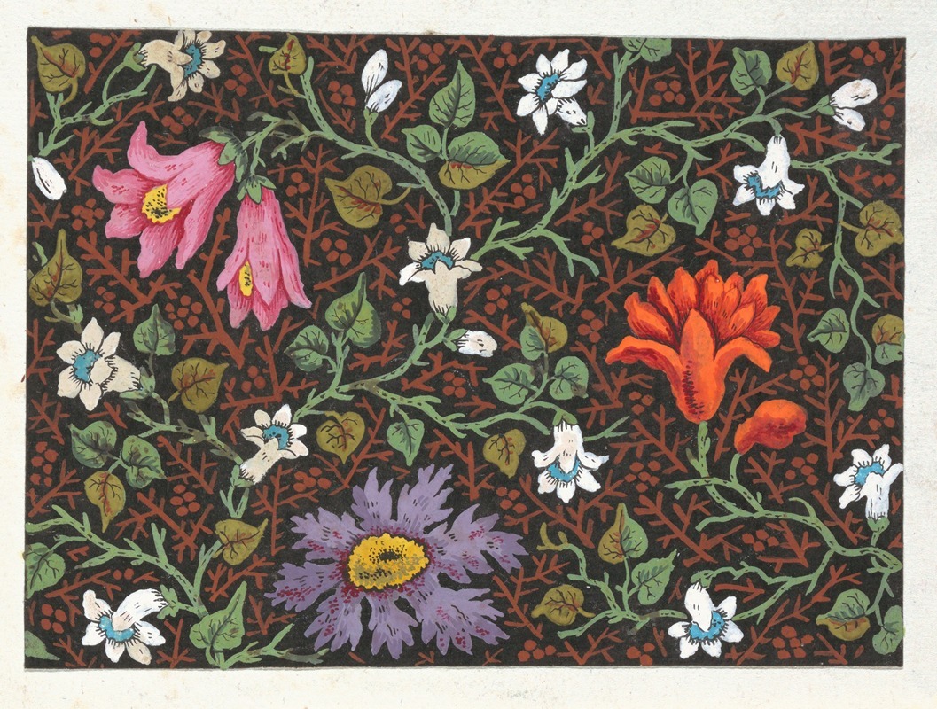 Anonymous - Floral design for printed textile Pl XXXV