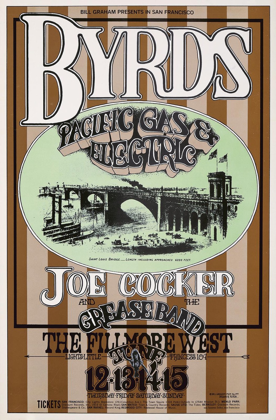 Byrds, Pacific Gas & Electric, and Joe Cocker & His Grease Band by Artvee