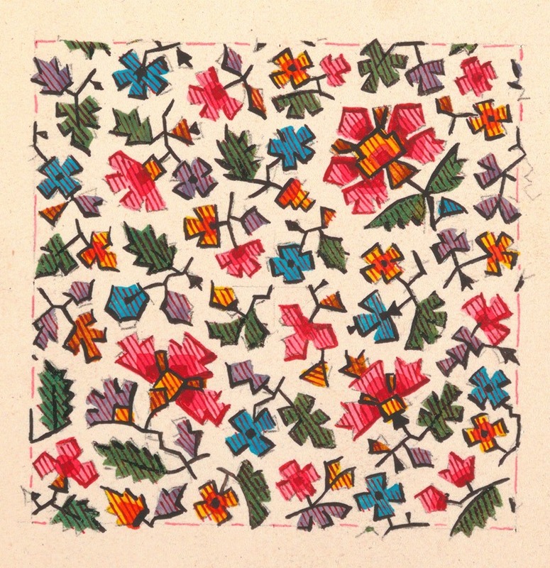 Anonymous - Stylized floral design for printed textile