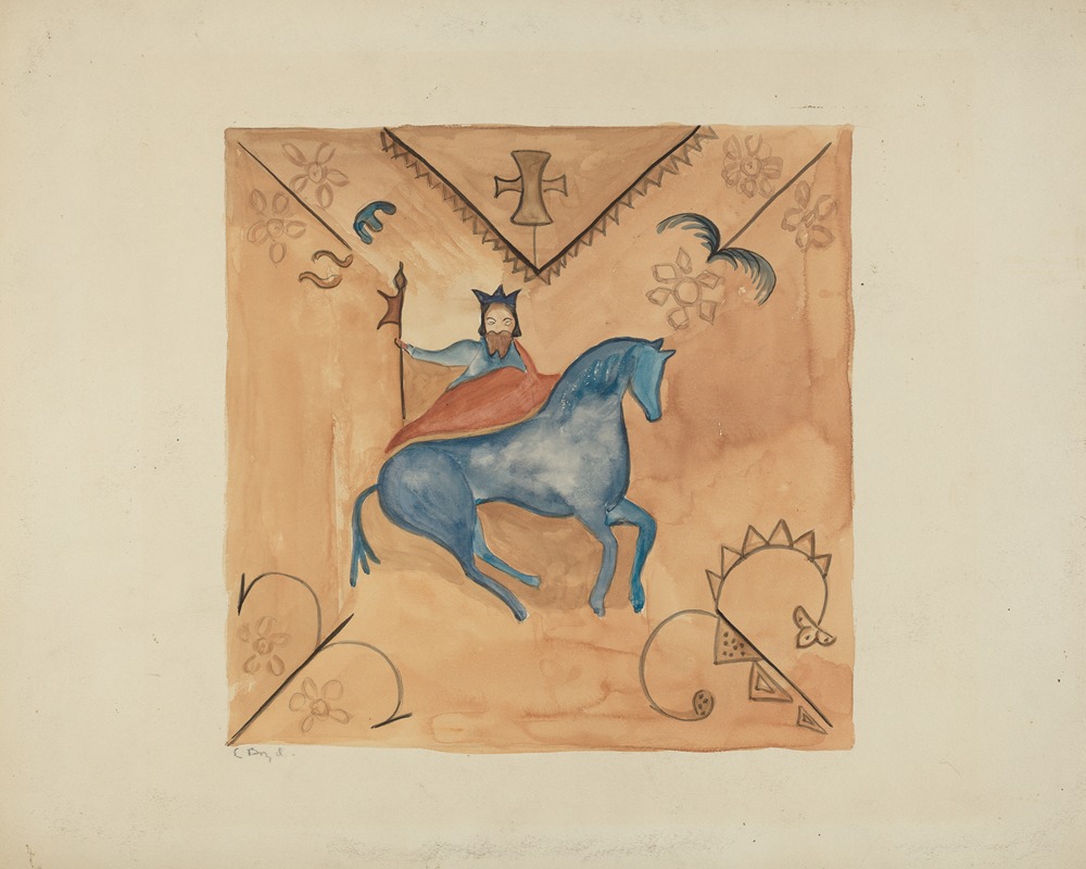 E. Boyd - St. George (Painted on Deerskin)