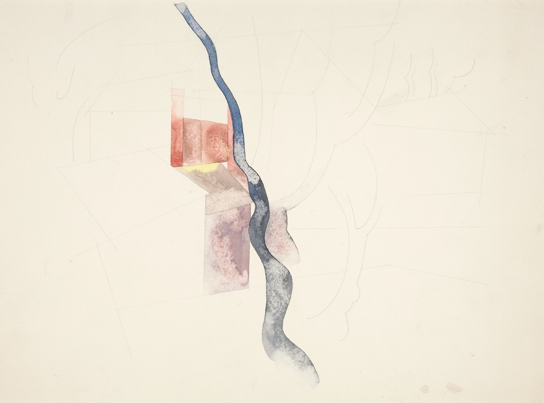 Charles Demuth - Tree Abstraction (probably study for Red Chimneys, 1918)
