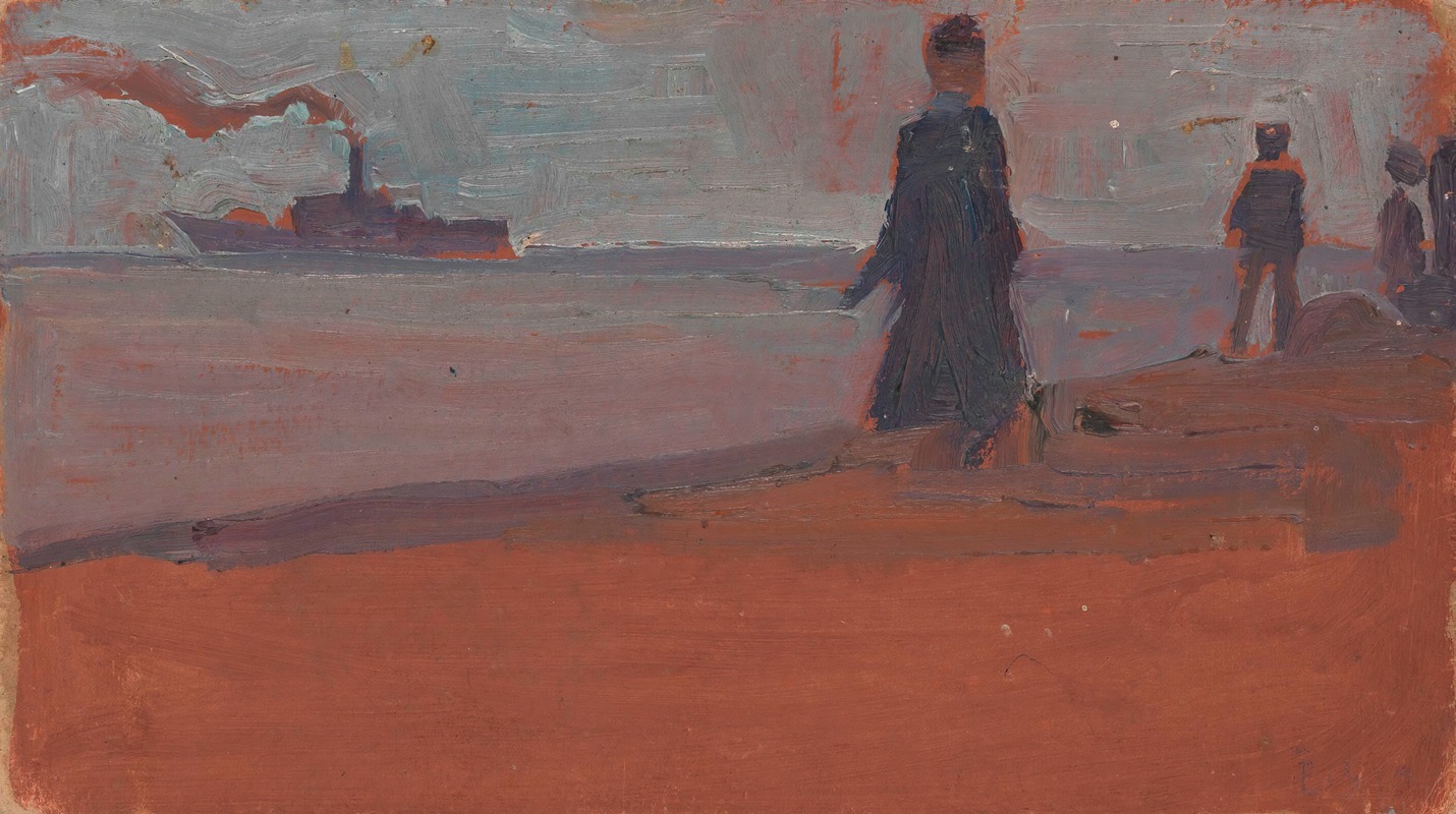 Egon Schiele - Dampfer vom Strand aus gesehen