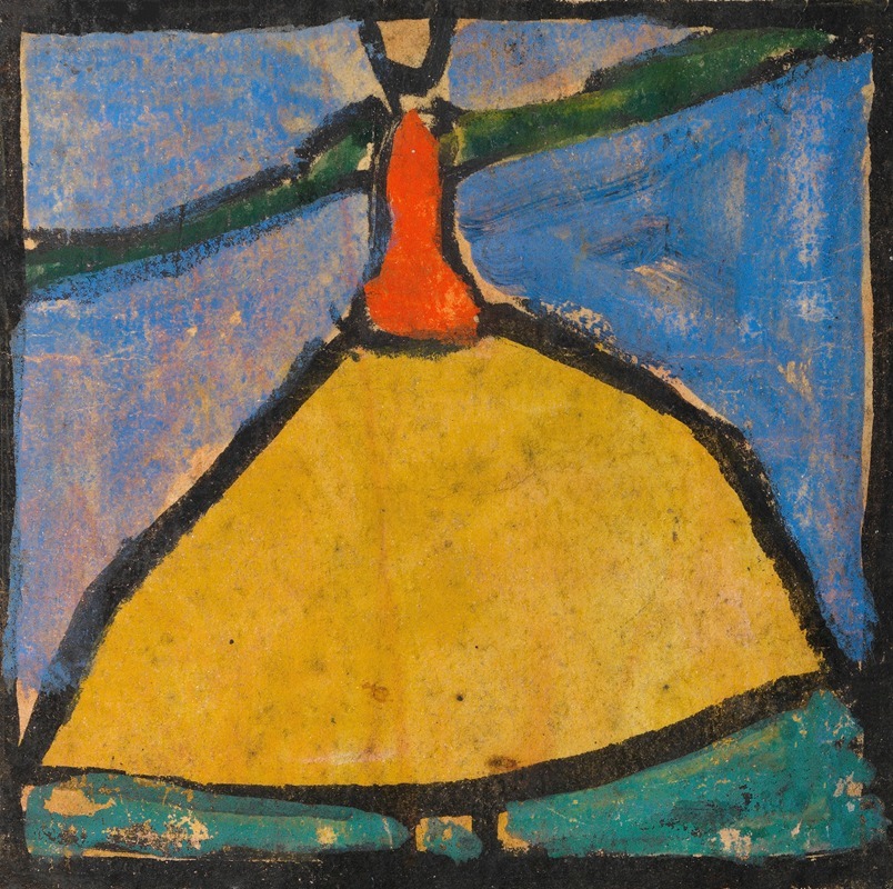 Egon Schiele - Frau mit ausgebreiteten Armen in gelbem Rock