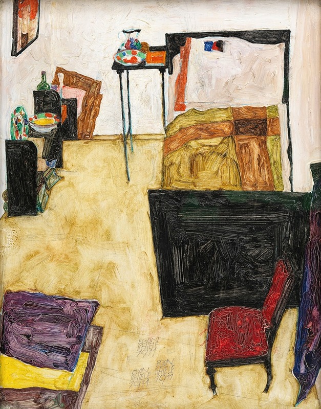Egon Schiele - Mein Wohnzimmer (Das Zimmer des Künstlers in Neulengbach)