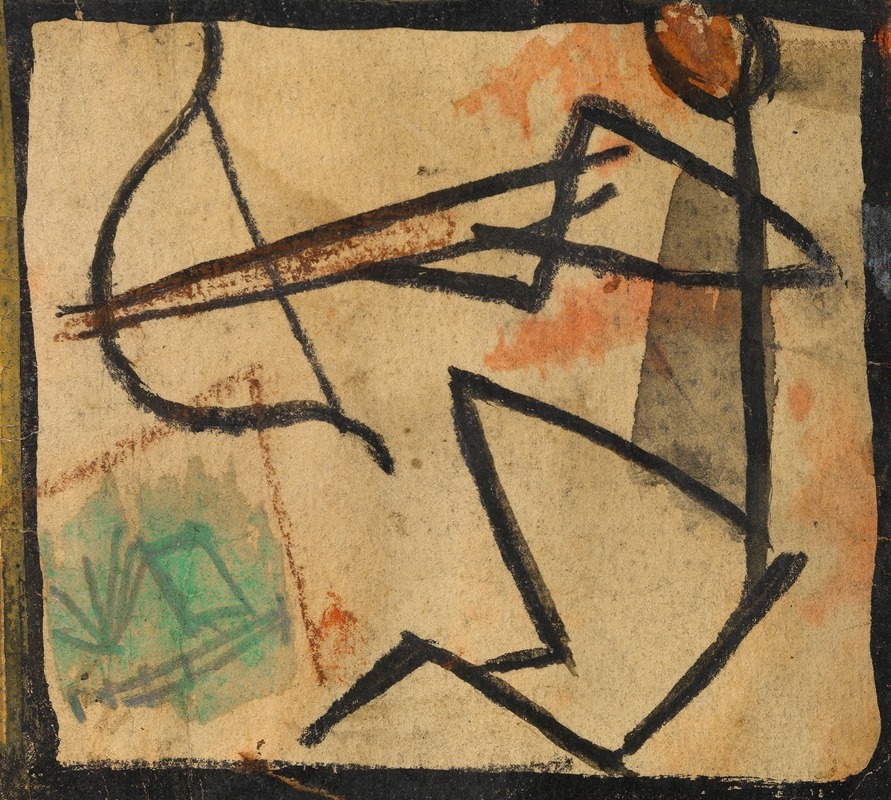 Egon Schiele - Strichmännchen mit Pfeil und Bogen