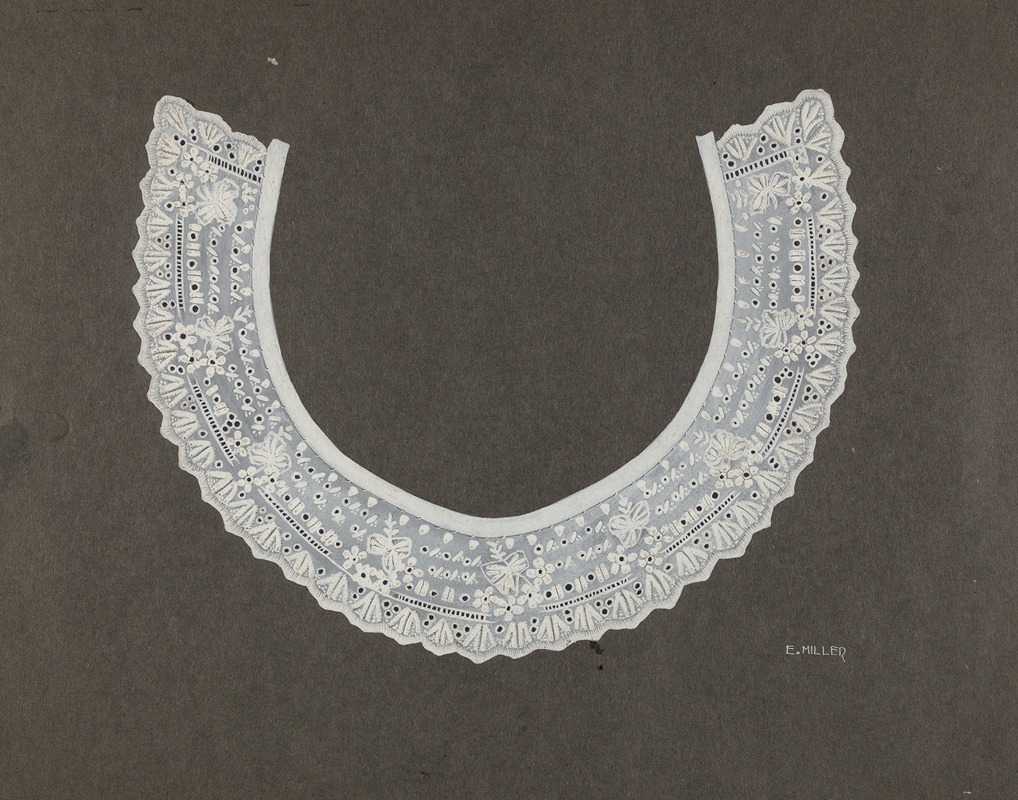 Edith Miller - Embroidered Linen Collar
