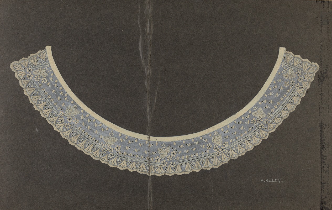 Edith Miller - Embroidered Linen Collar