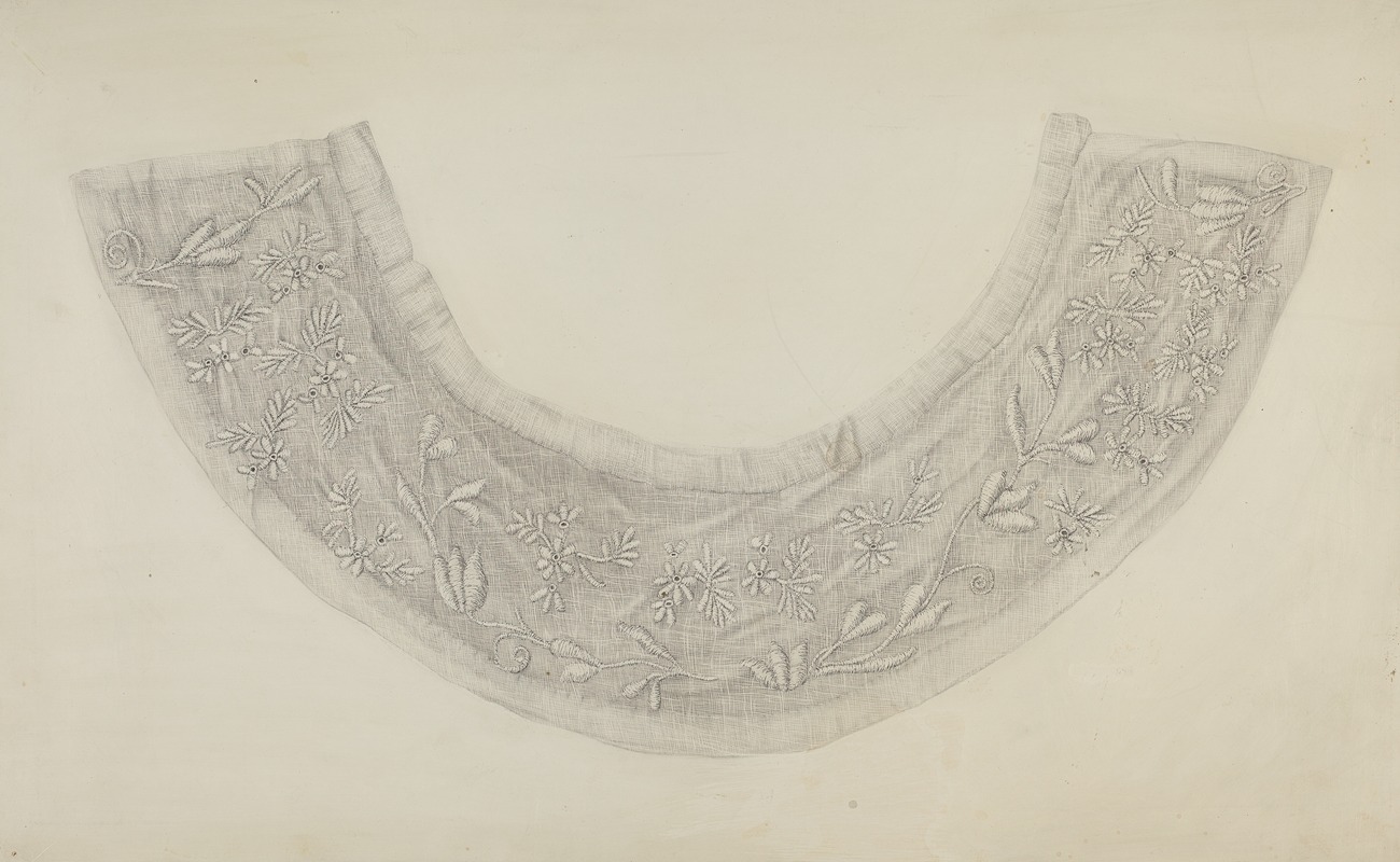 Edith Miller - Embroidered Linen Collar