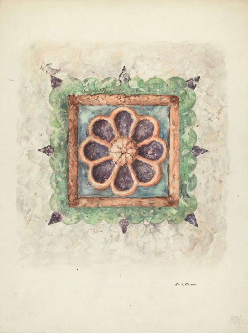 Edith Towner - Ceiling Ornament, Sandstone