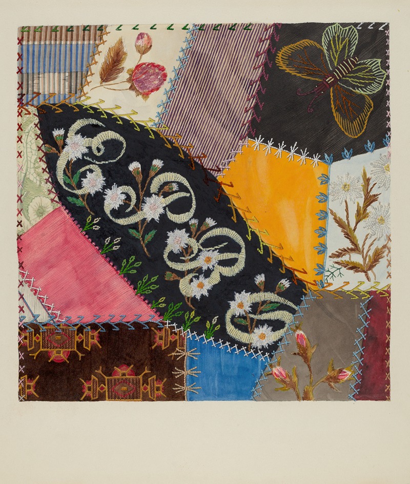 Edith Towner - Crazy Quilt Detail