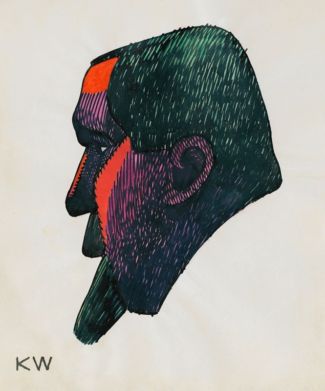 Karl Wiener - Kopfstudie, aus; ‘Profile’, 10 Blätter, Graz VIII