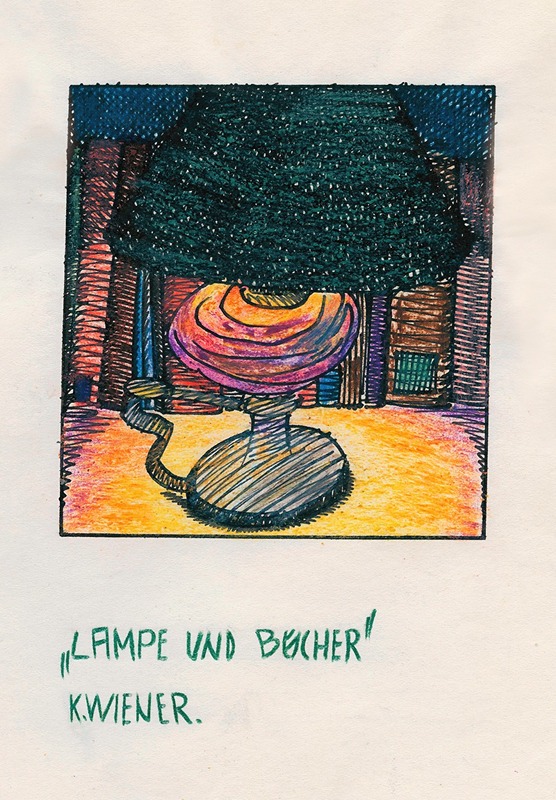 Karl Wiener - Lampe und Bücher