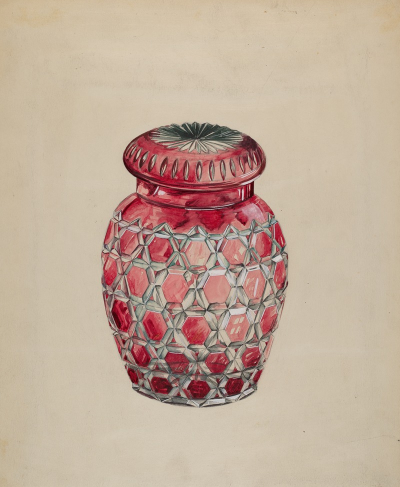 Edward D. Williams - Ruby Case Glass Rose Jar
