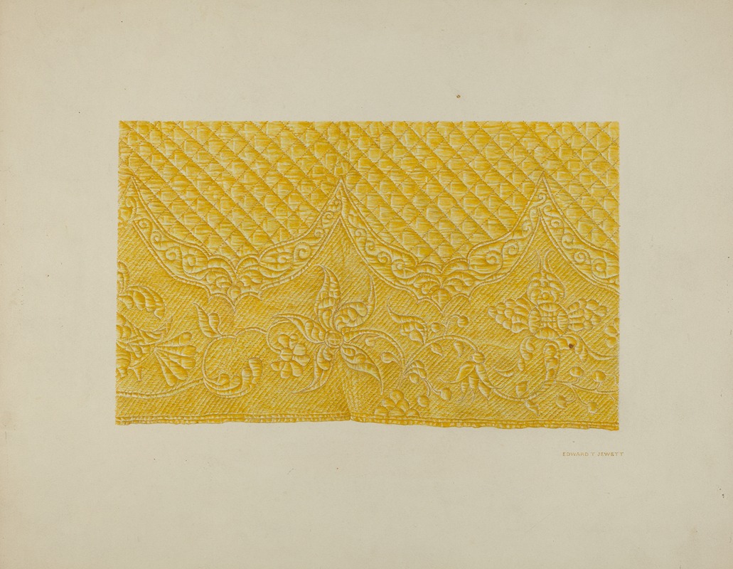 Edward Jewett - Quilting on Silk (Detail)