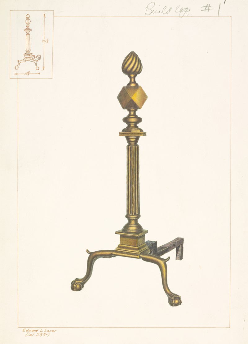 Edward L. Loper - Brass Andirons