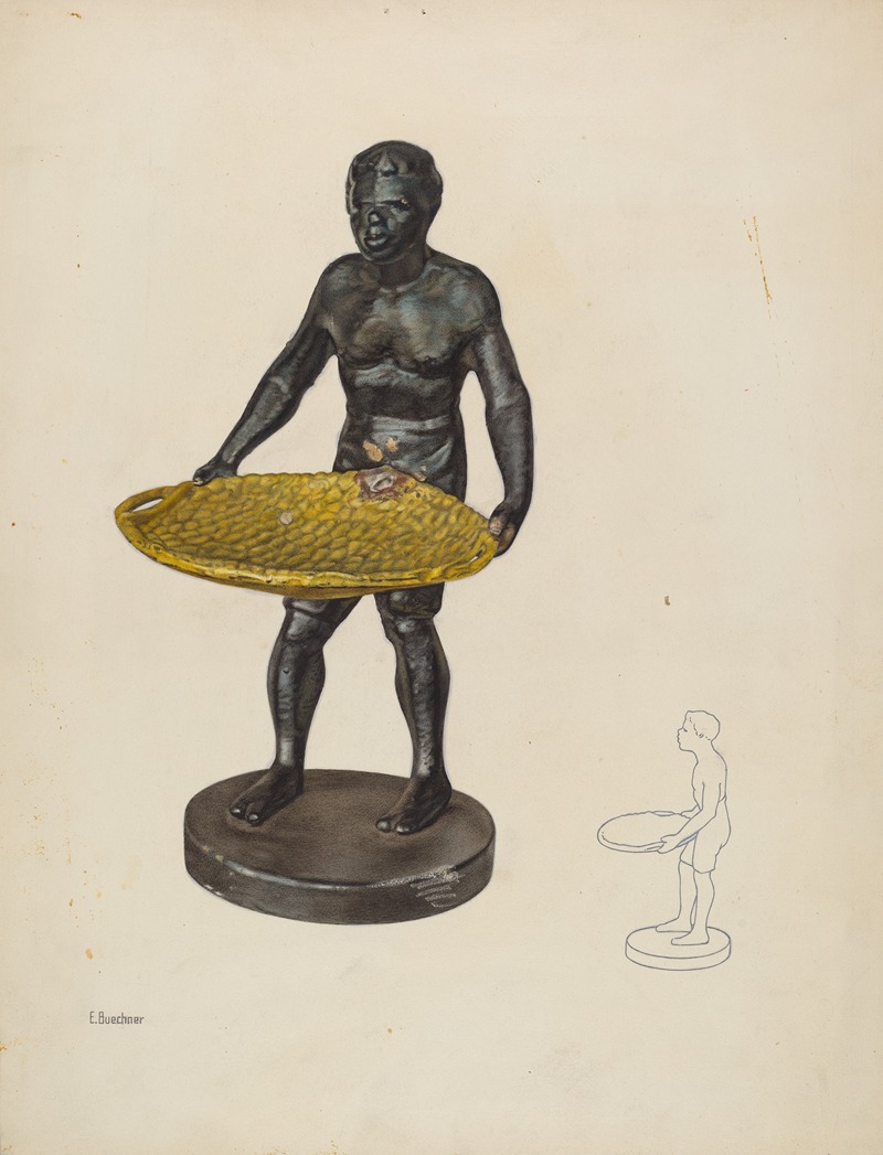 Edward W. Buechner - Nubian with Cotton Basket Card Tray