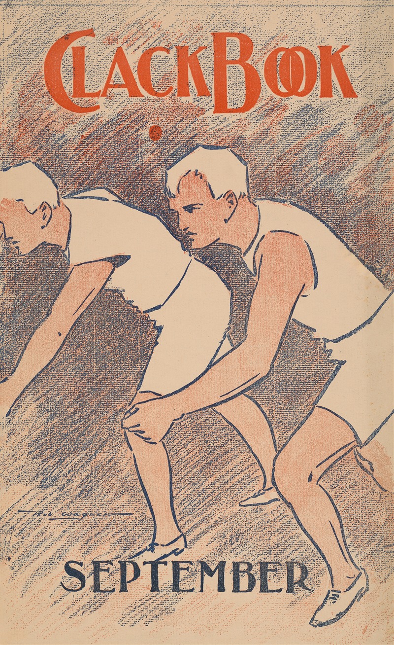 Robert Leicester Wagner - Poster shows two male athletes preparing to race