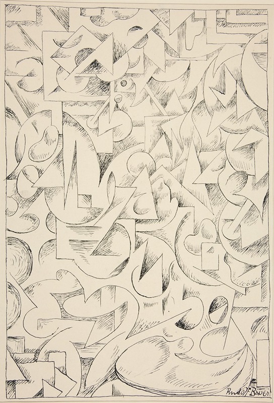 Rudolf Bauer - Untitled (Abstract Forms)