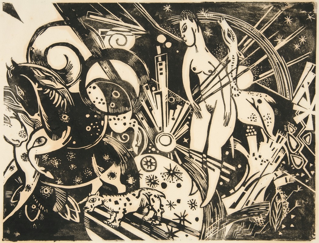 Heinrich Campendonk - Composition with Female Nude and Animals