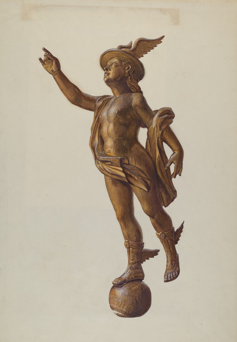 Elizabeth Moutal - Wooden Mercury Figure