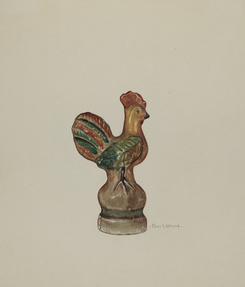 Elmer R. Kottcamp - Chalkware Rooster