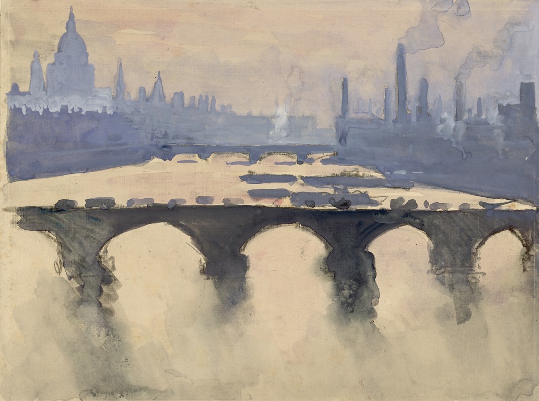 Joseph Pennell - Out of my London window; dome and spires and chimneys, mist and smoke