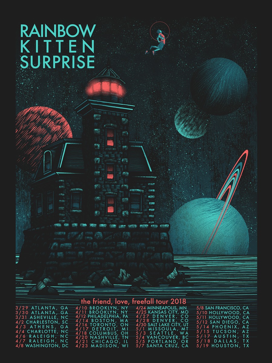 Rainbow Kitten Surprise Friend Love Freefall Tour 2018 by Luke Martin Artvee