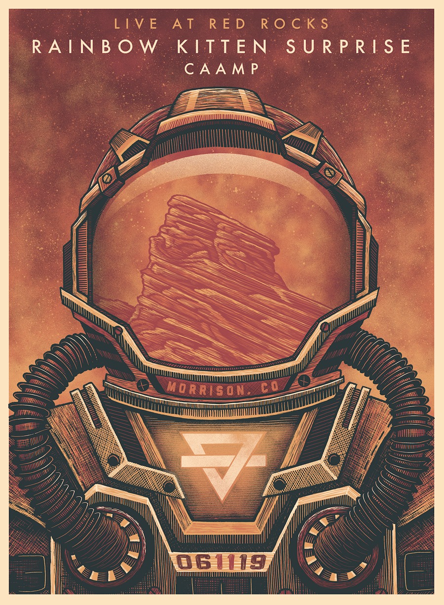 Rainbow Kitten Surprise Red Rocks by Luke Martin Artvee