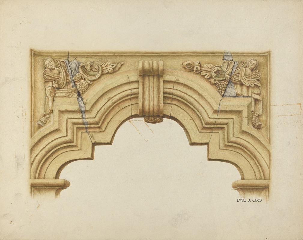 Emile Cero - Carved Stone Arch Over Doorway
