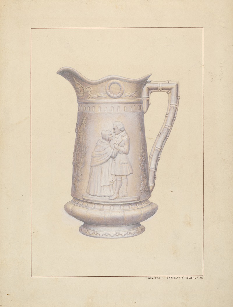 Ernest A. Towers, Jr. - Bisque Water Pitcher