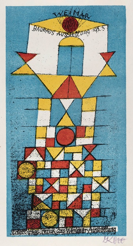 Paul Klee - Postcard on the occasion of the ‘Lofty person’ exhibition in Bauhaus