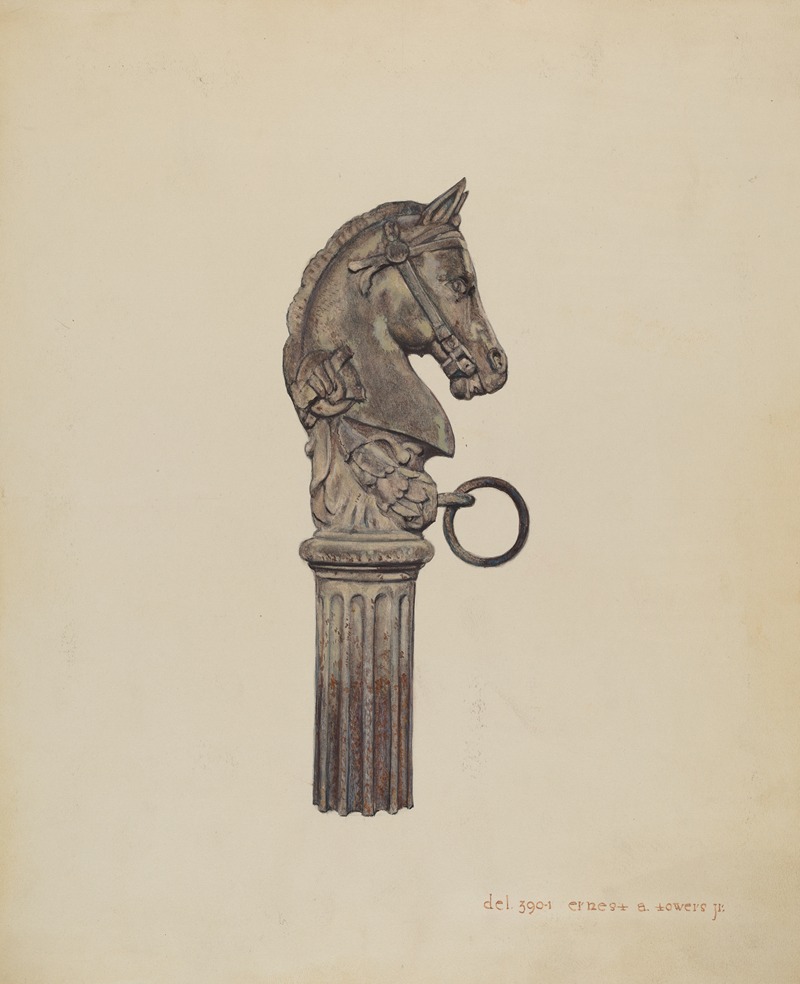 Ernest A. Towers, Jr. - Horse Head Hitching Post