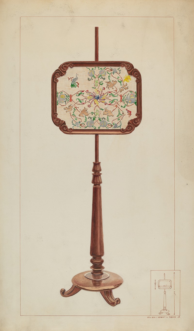 Ernest A. Towers, Jr. - Petit Point Fire Screen