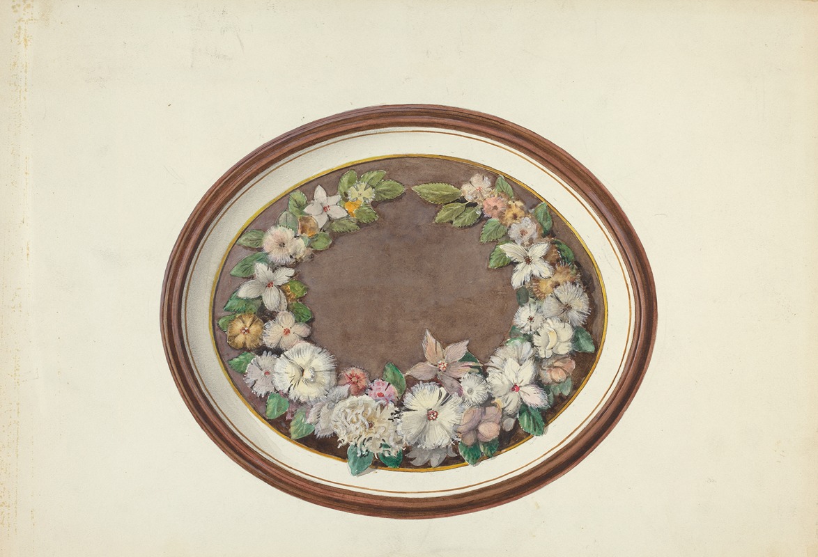 Esther Hansen - Feather Wreath Oval Frame