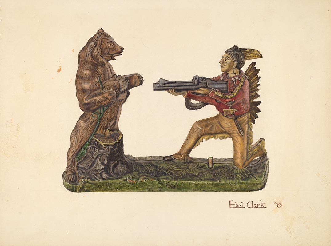 Ethel Clarke - Toy Bank – Bear and Indian