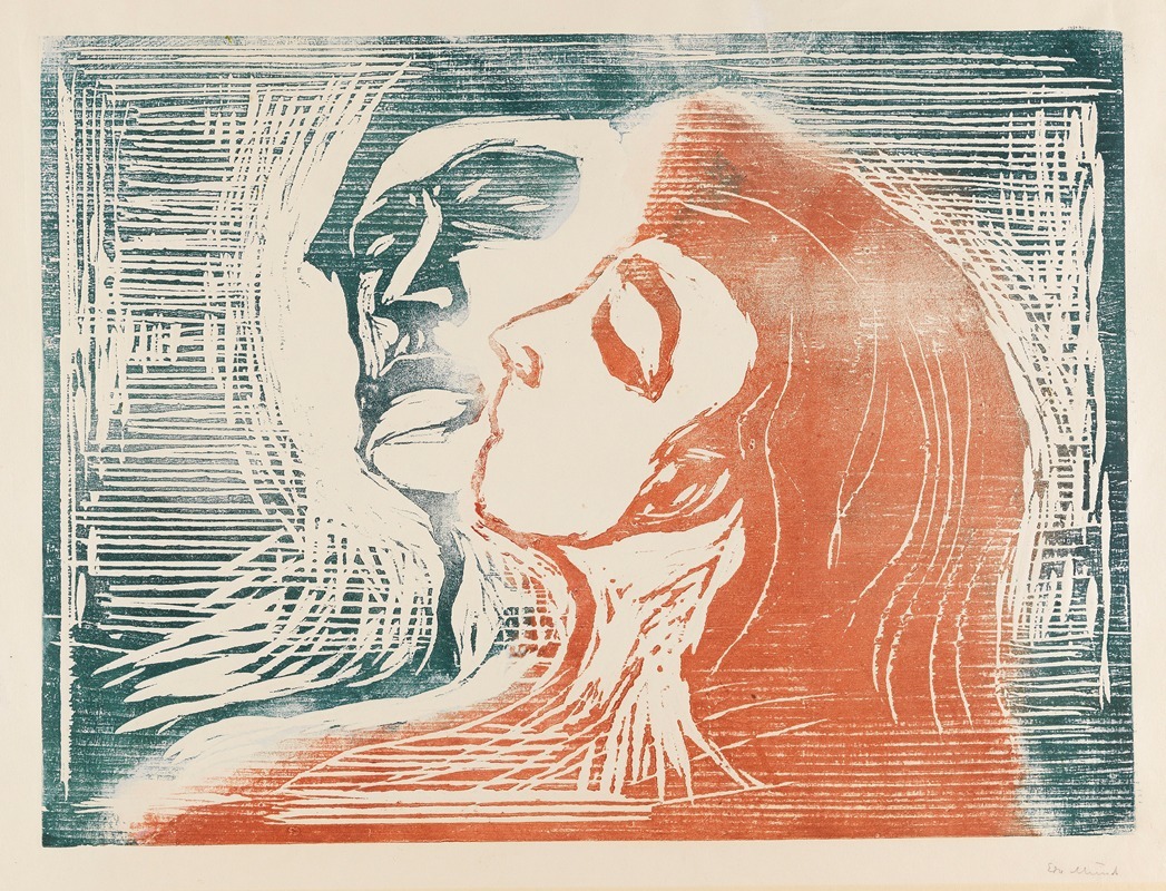 Edvard Munch - Head by head (man and woman kissing)