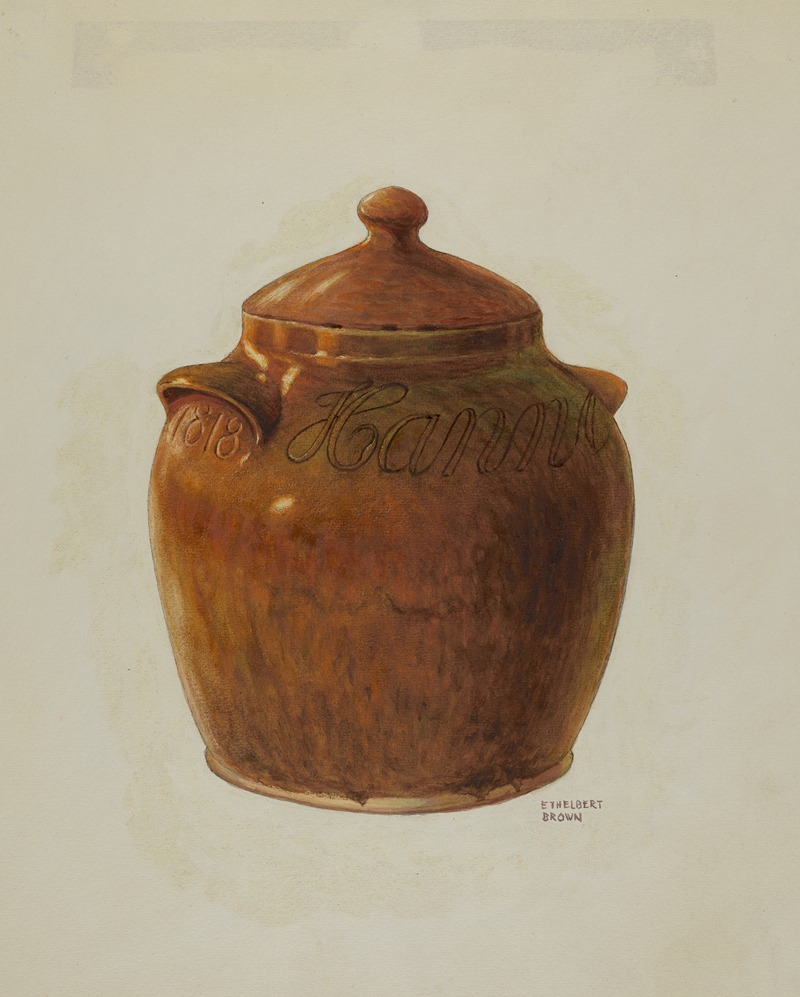 Ethelbert Brown - Pa. German Jar with Lid
