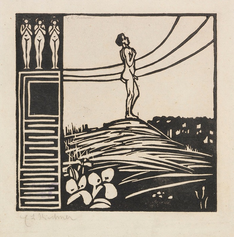 Ernst Ludwig Kirchner - Männliche Figur auf einem Berg (Die Sehnsucht)