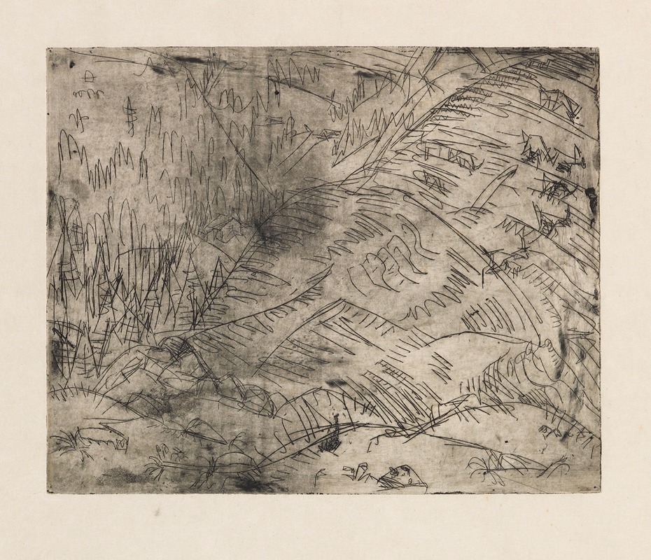 Ernst Ludwig Kirchner - Berghang mit Ziegen