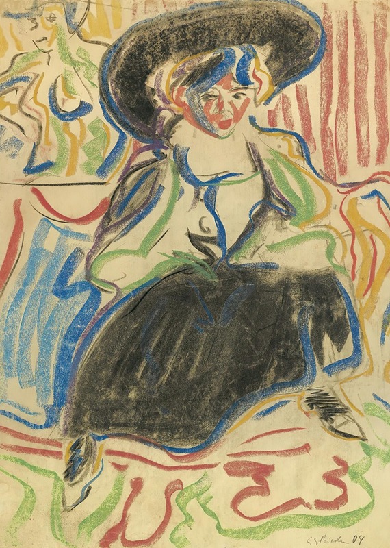 Ernst Ludwig Kirchner - Sitzendes Mädchen Mit Hut (Seated Girl With A Hat)