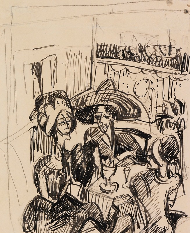 Ernst Ludwig Kirchner - Unterhaltung im Café