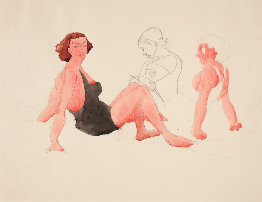 Charles Demuth - Three Women On the Beach, Provincetown