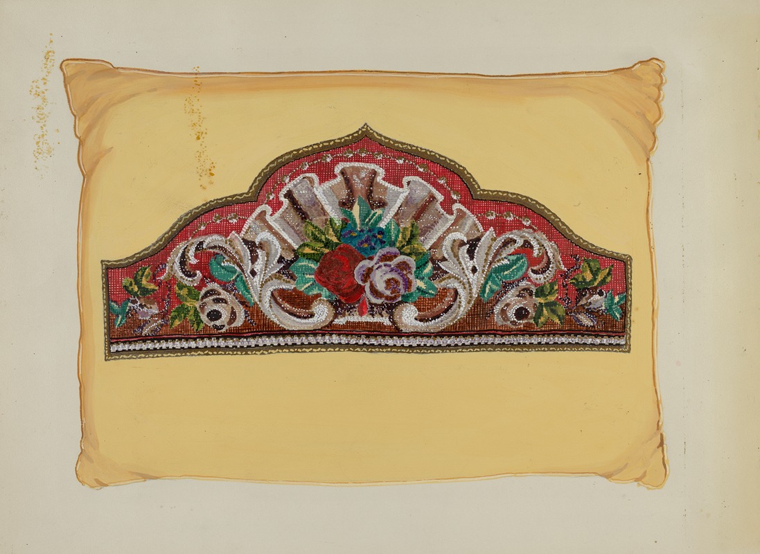 Florence Huston - Embroidery on Pillow