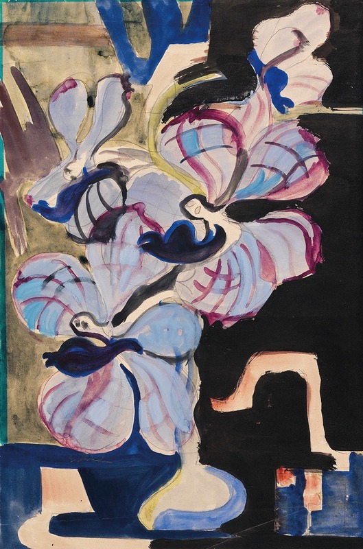 Ernst Ludwig Kirchner - Stillleben mit Orchideen (Tanzende Traumwesen)