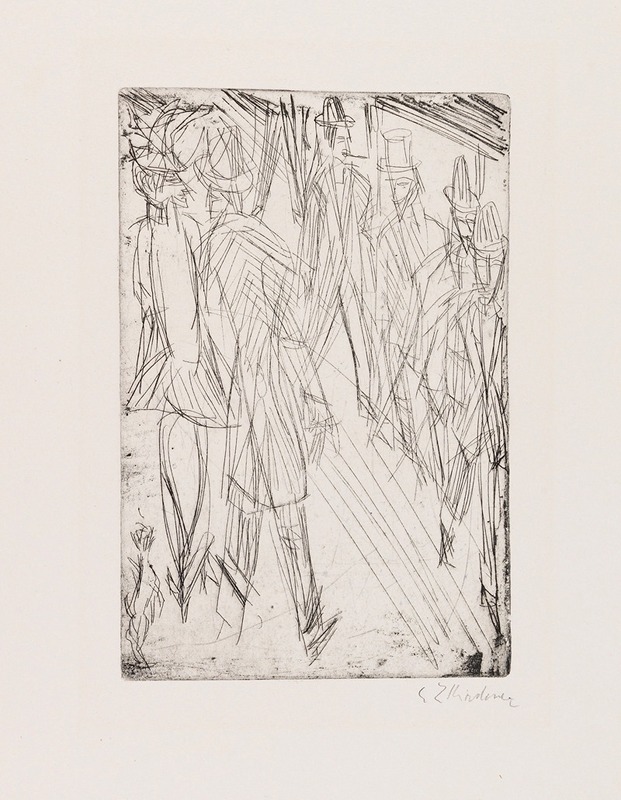 Ernst Ludwig Kirchner - Straßenszene mit Hündchen – Die Vorübergehenden
